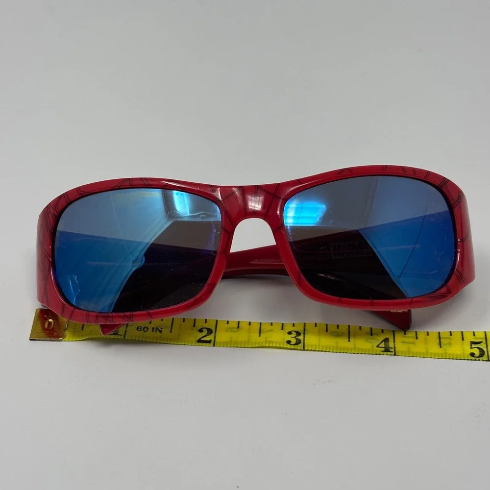 Marvel Spider Man Sunglasses Kids Red Web‎ Graphic Blue Tinted Lenses Superhero